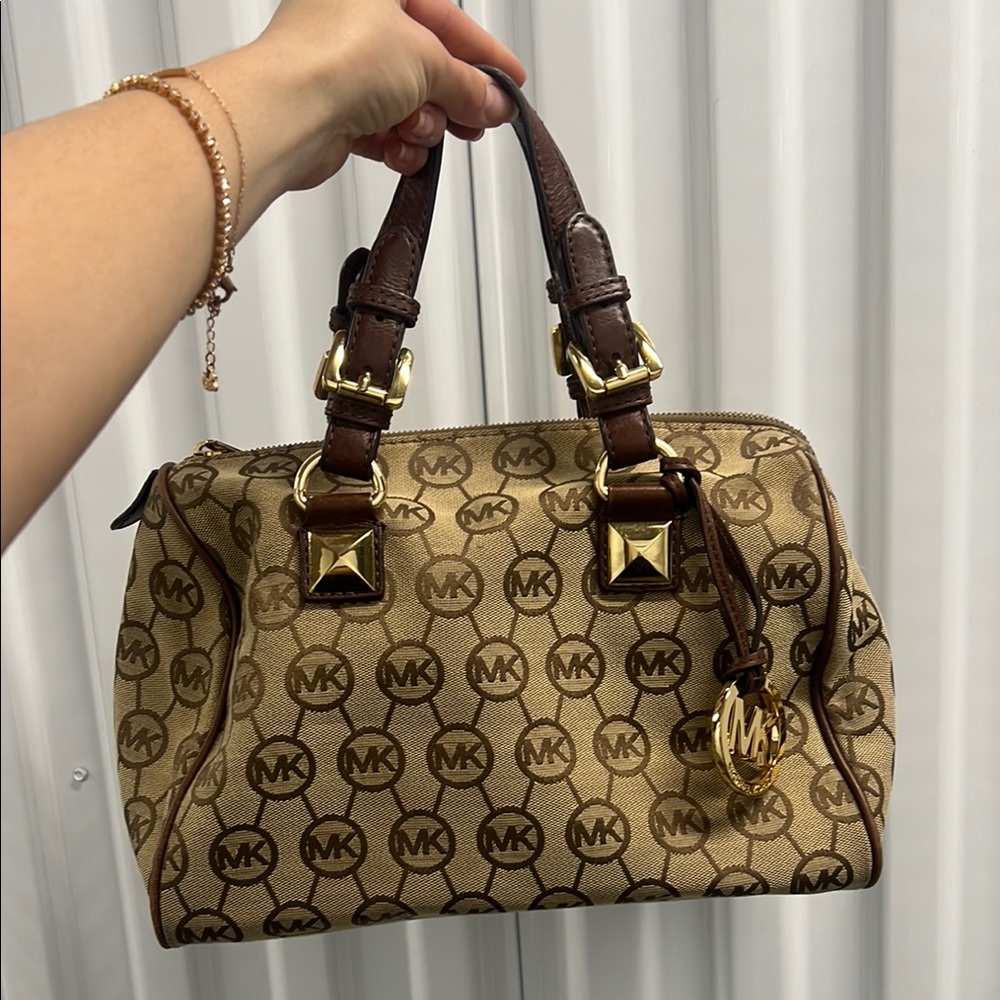 Michael Kors Brown and Gold Women's Bag